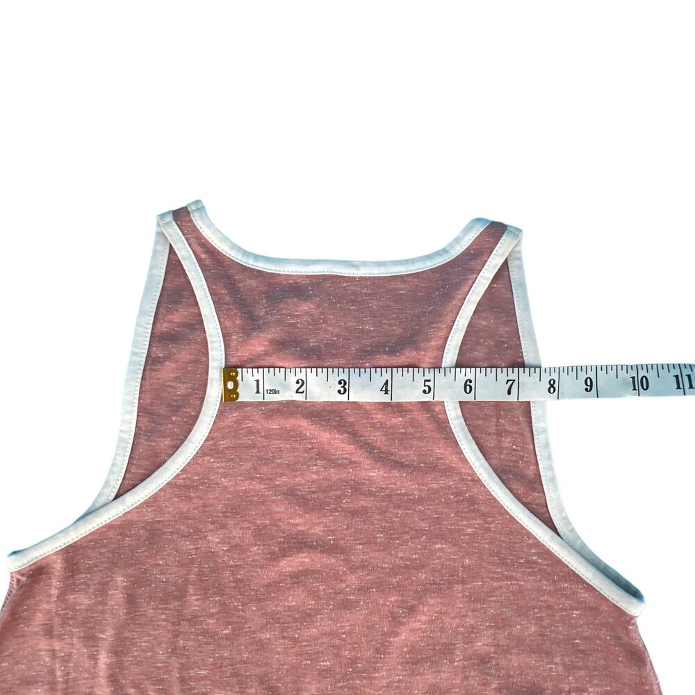 LAT Girls Racerback Tank Top Youth XL Pink Melange White Trim - Picture 8 of 10